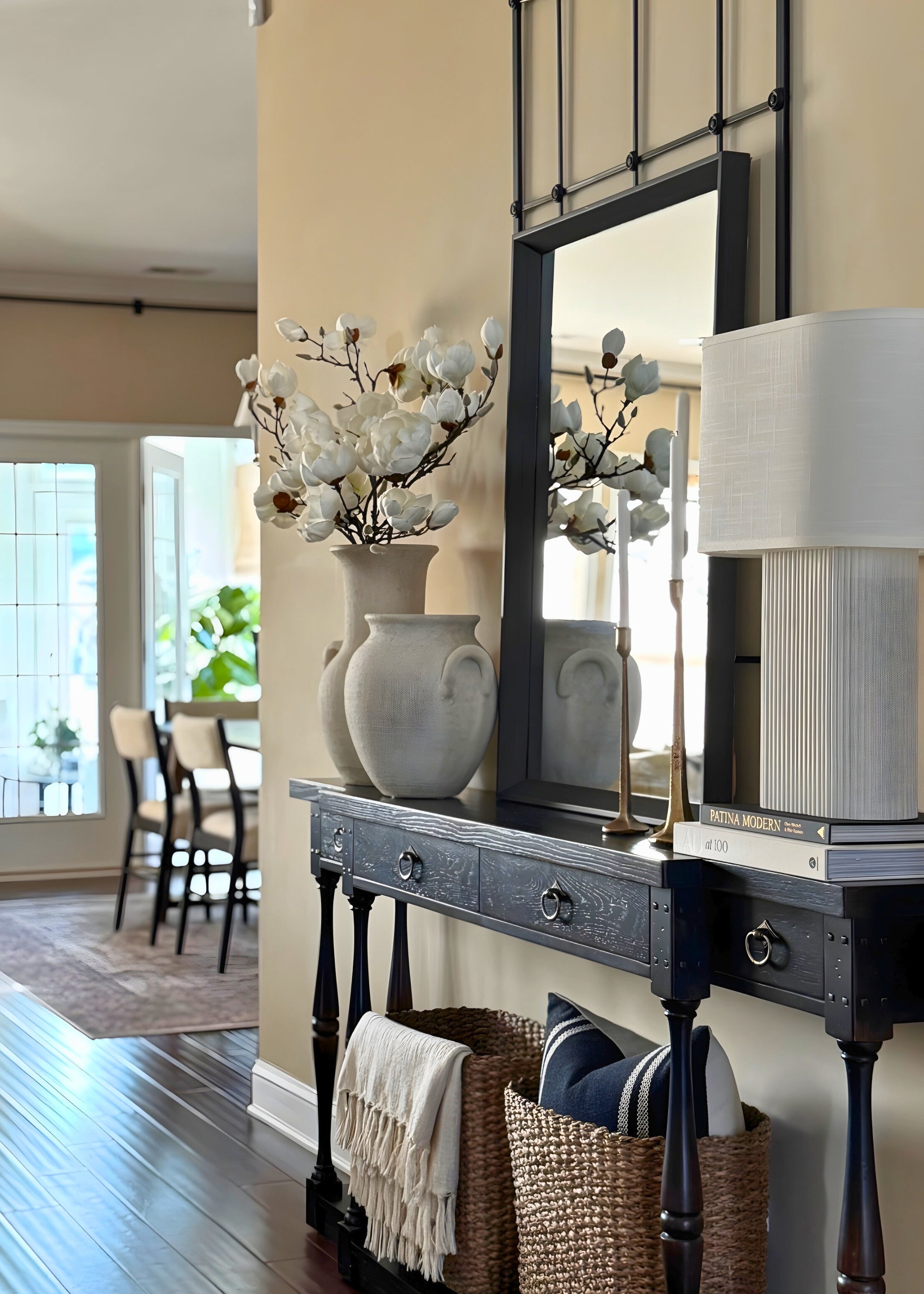 White Artificial Magnolia Branch for Table Centerpiece