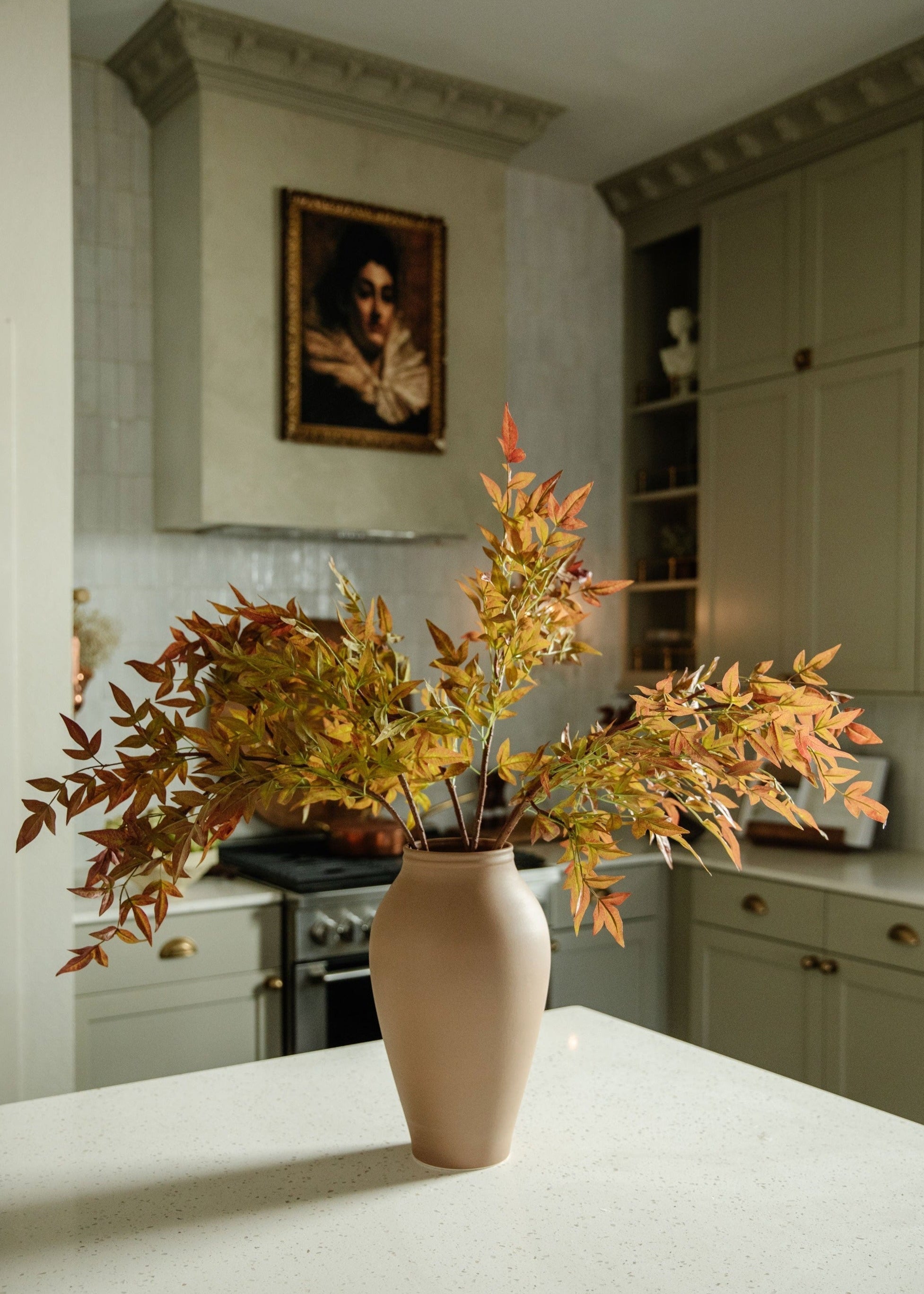 Green Artificial Leaf Branch for Table Centerpiece