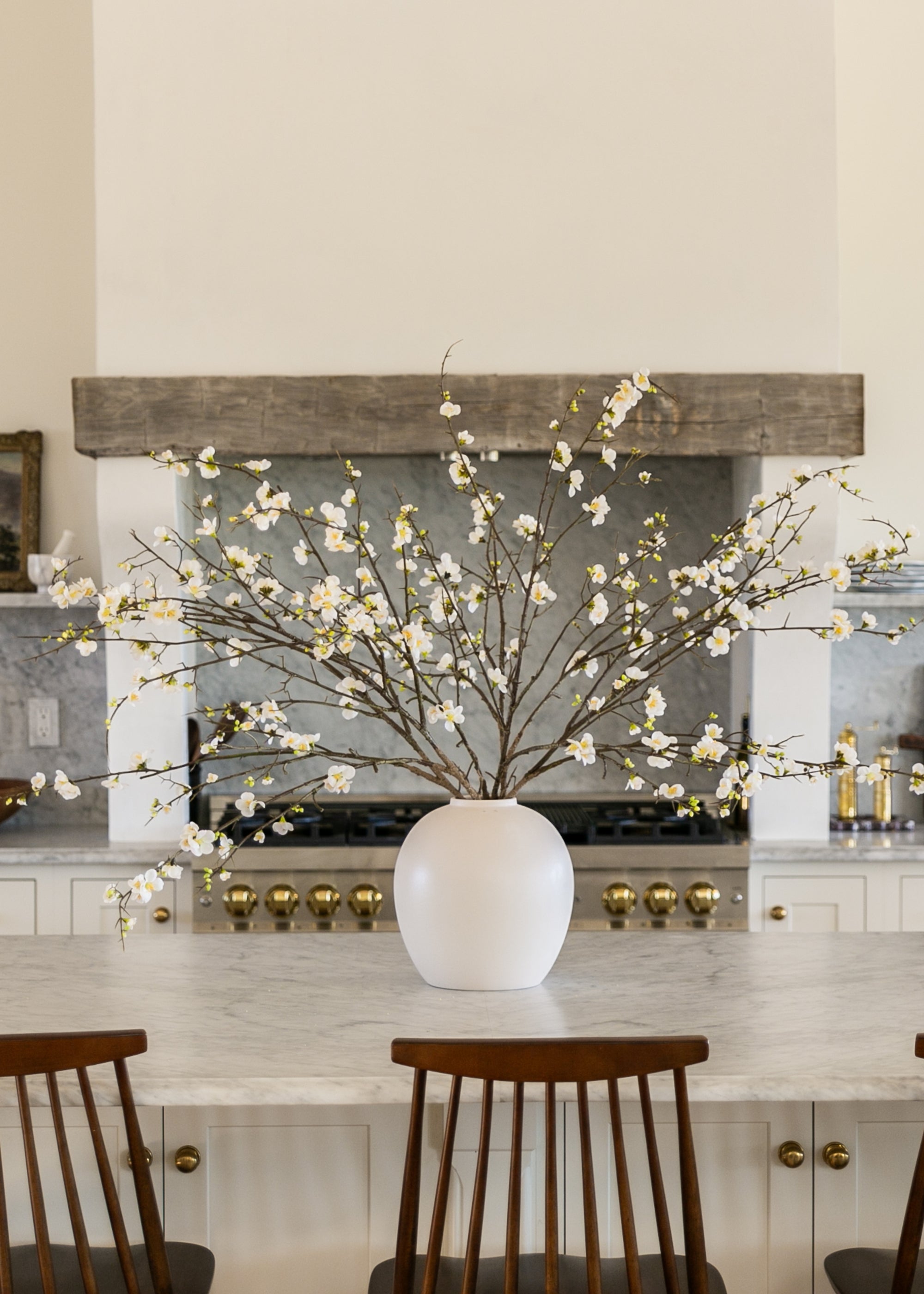 Cream Large Luxe ™ Cream Quince Branch for Vase Styling