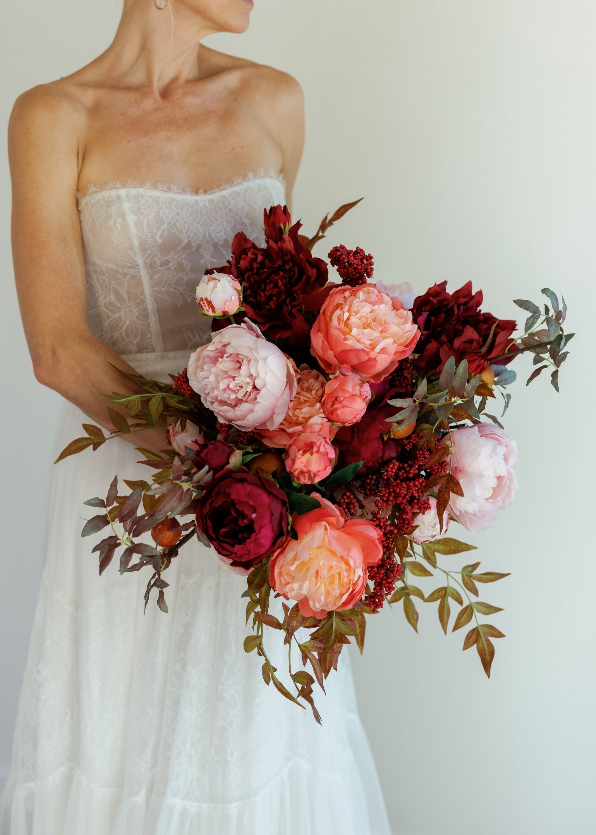 Pink Artificial Peony Bundle for Shelf Styling