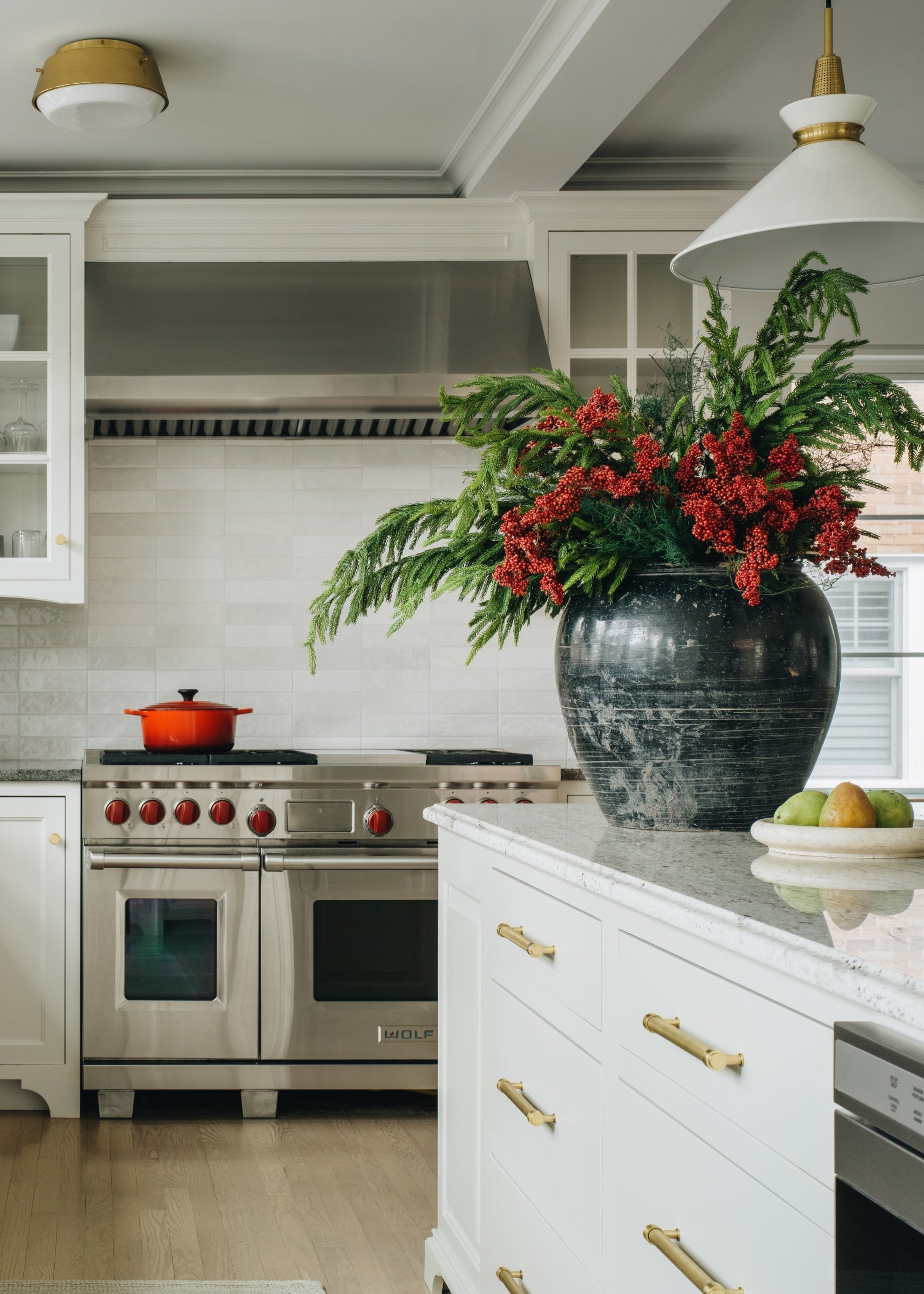 Artificial greenery branch for mantel and table decor