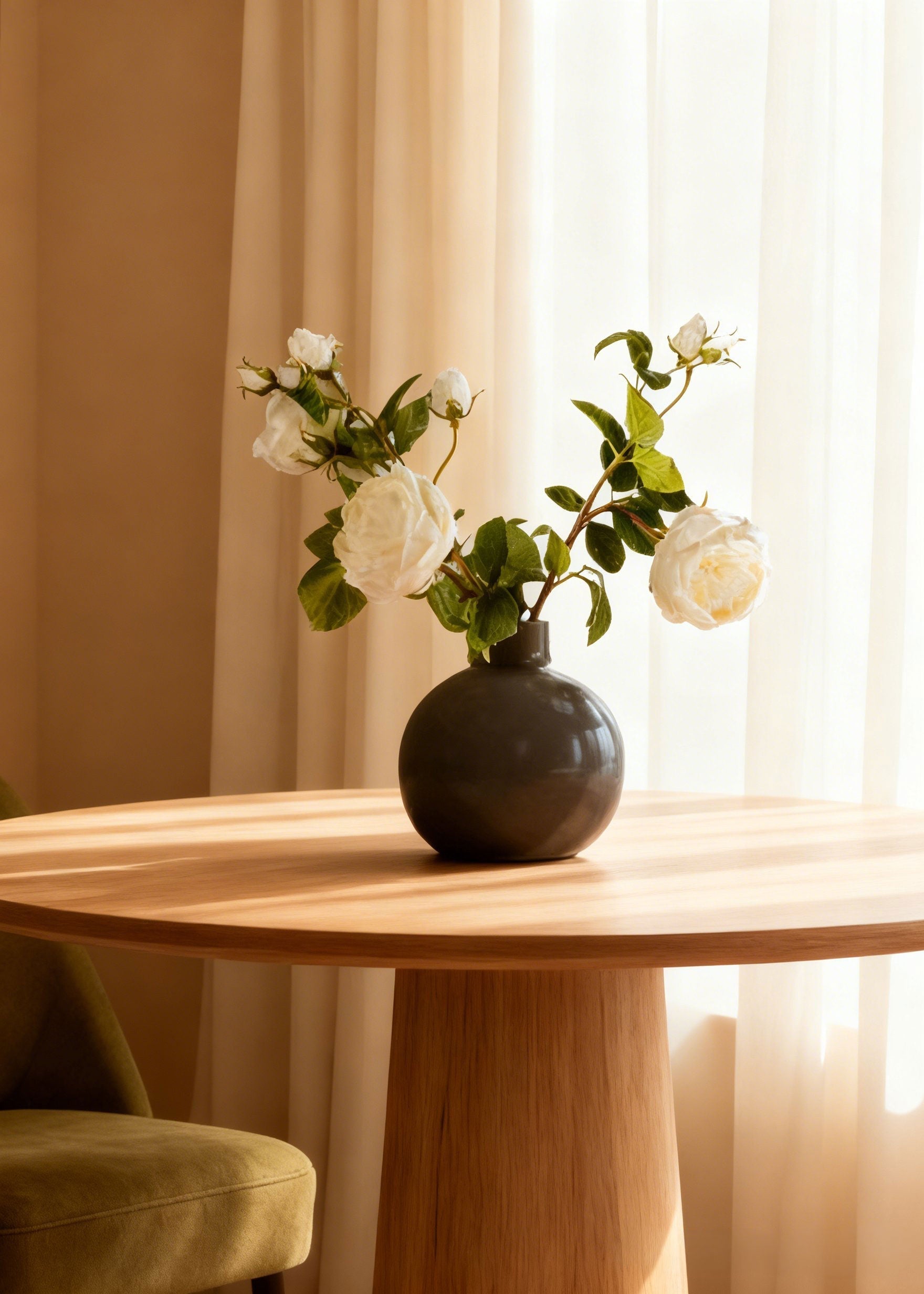 White Real Touch Artificial Rose Bundle for Home Decor