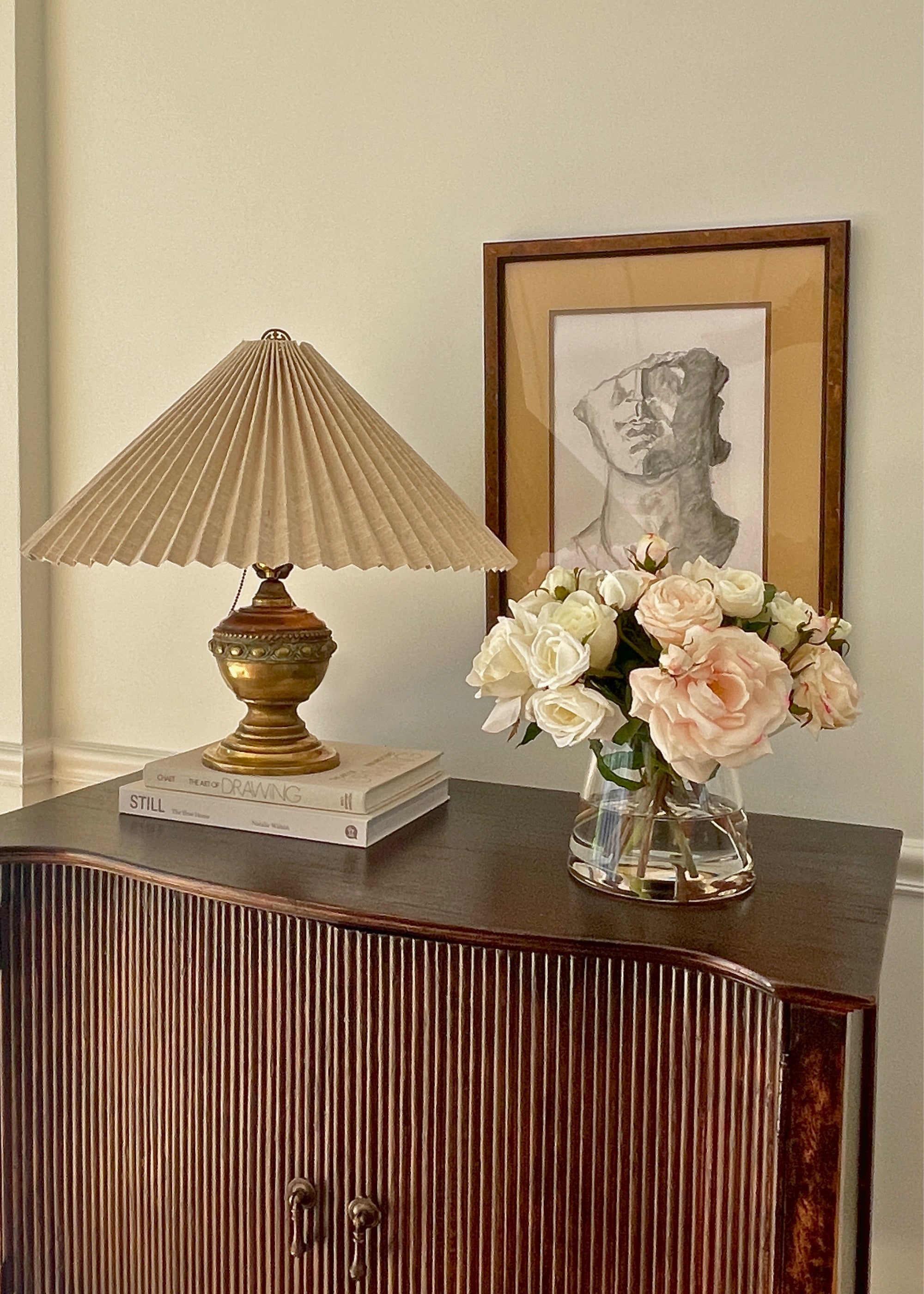 Natural Touch Artificial Rose Arrangement for Table Centerpiece