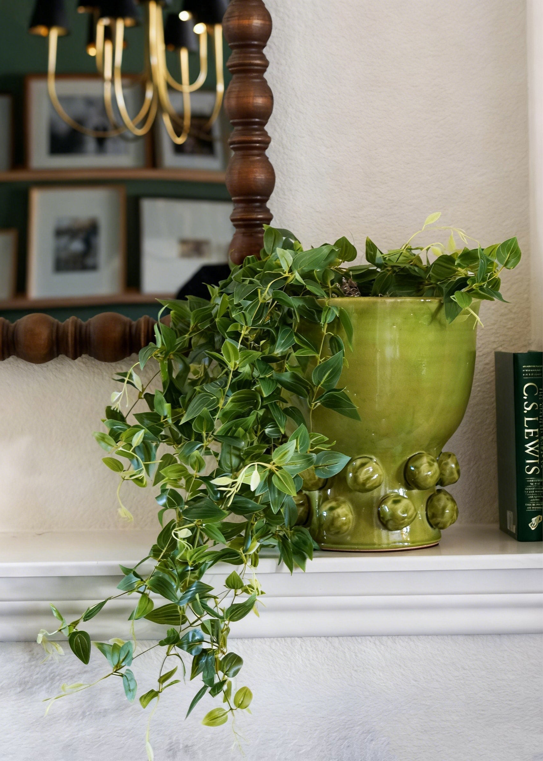 Green Artificial Hanging Deluxe Tradescantia for Home Decor