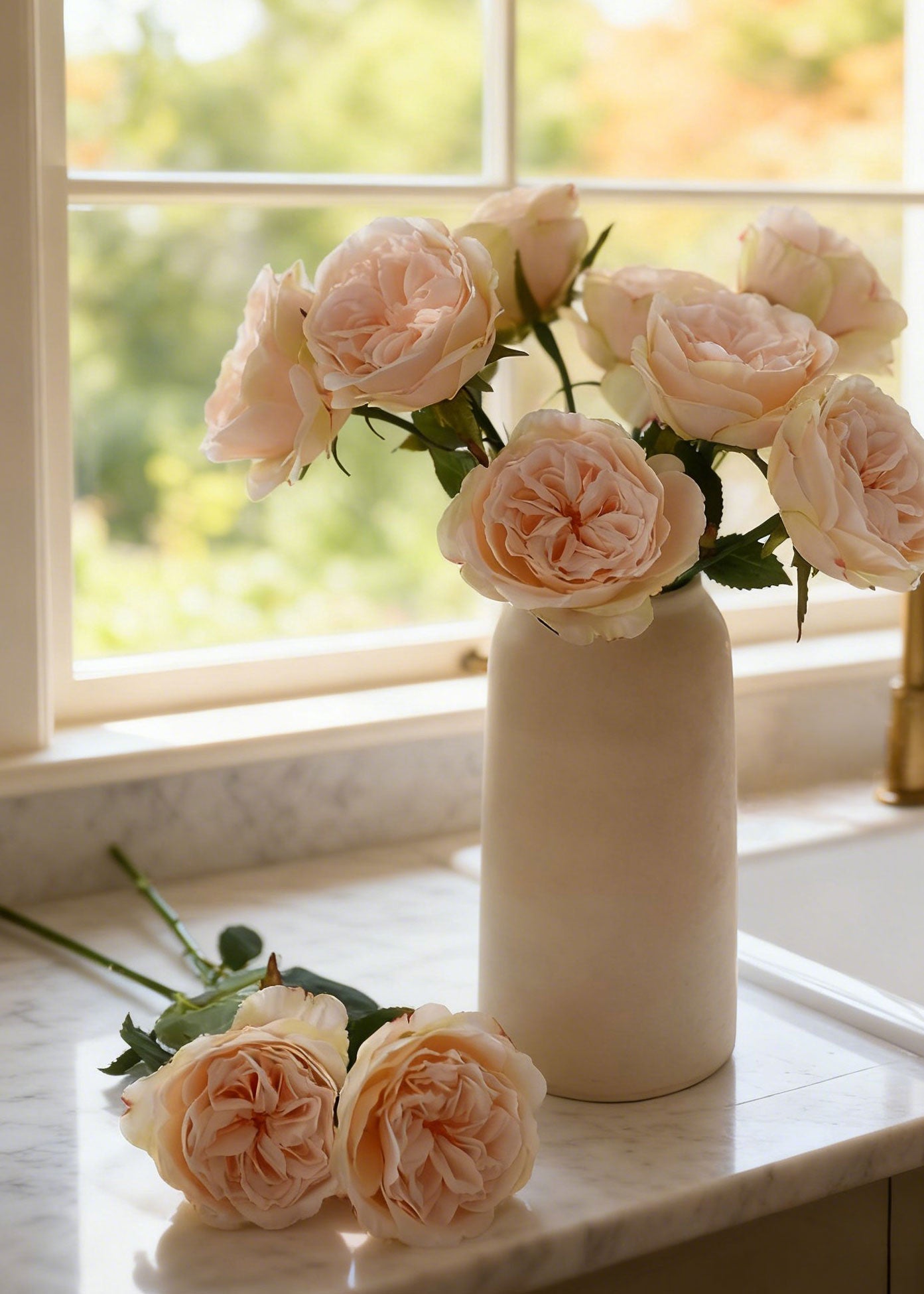 Pink Artificial Rose Stem for Home Decor